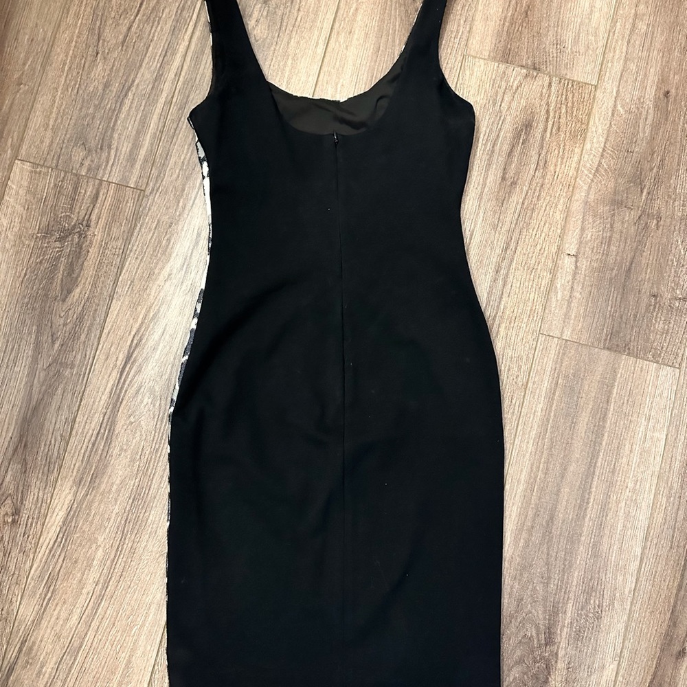Diane Von Furstenberg Black and Leopard Print Dress - Picture 5 of 6